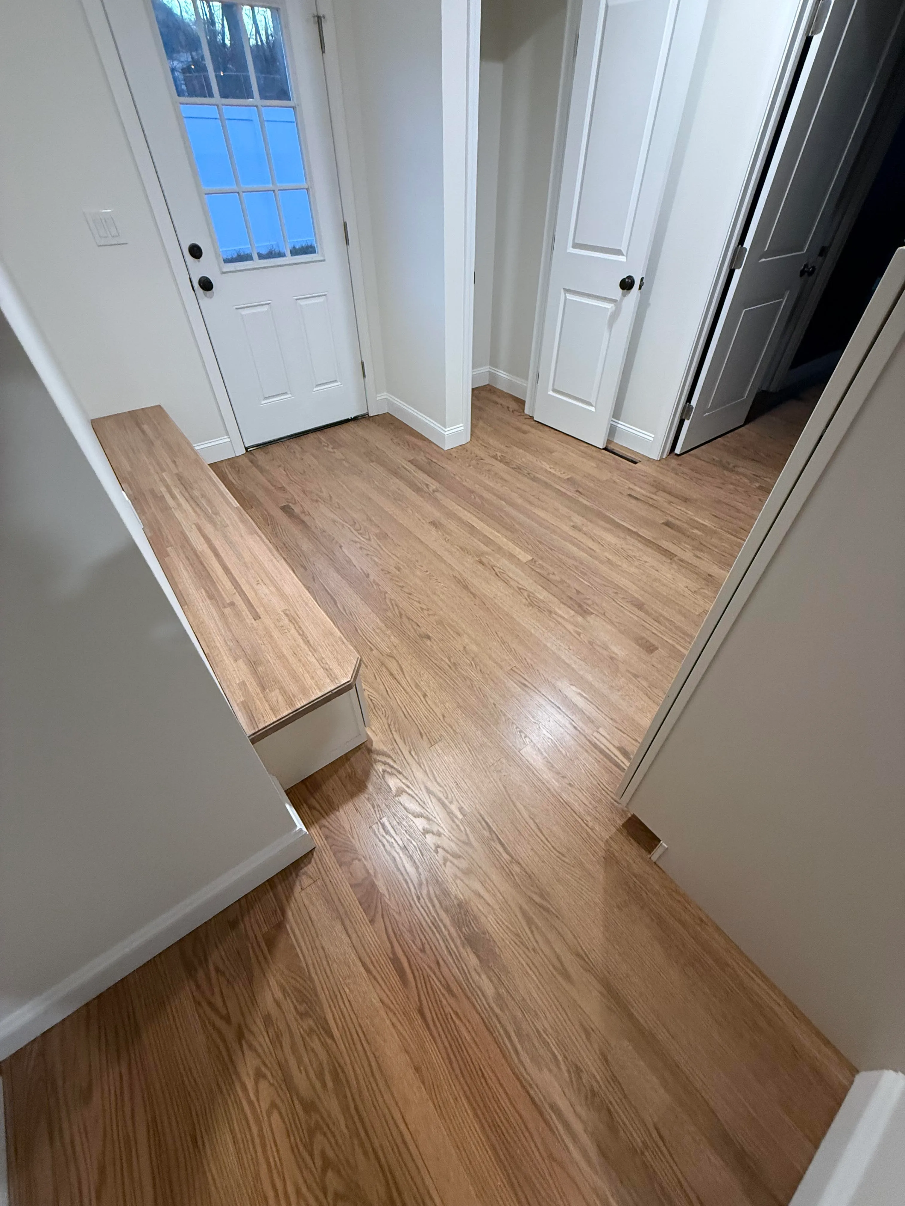 Wide-plank hardwood flooring installation