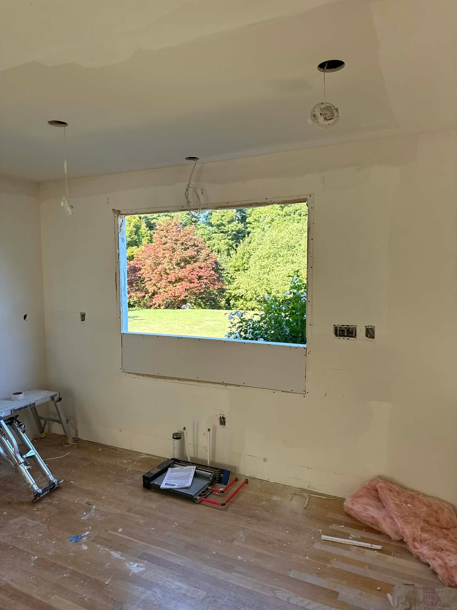 New window installation, exterior view